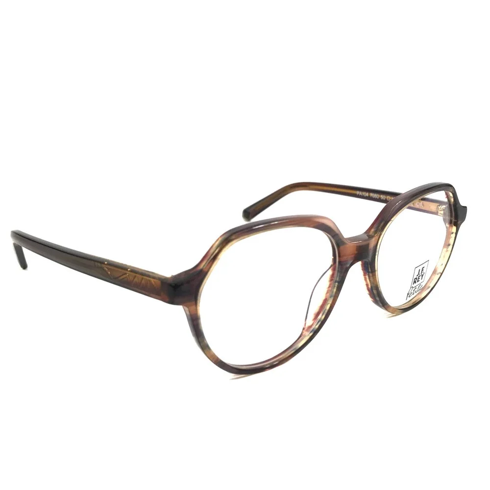 J.F. Rey Petite Eyeglasses Frames PA104 7080 Purple Horn Striped Brown 50-16-140